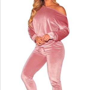 2 piece velvet jumper